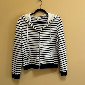 Pink Rose Striped Zip Up